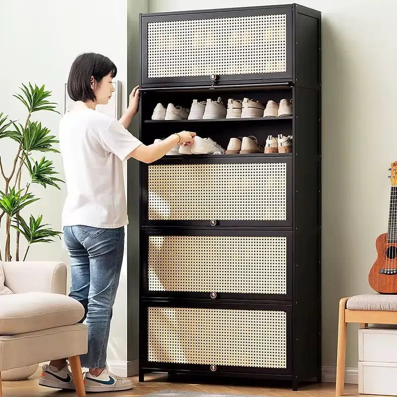 Entryway Storage Cabinet with Shoe Organizer and Multi - Layer Shelves - enkajihomestore