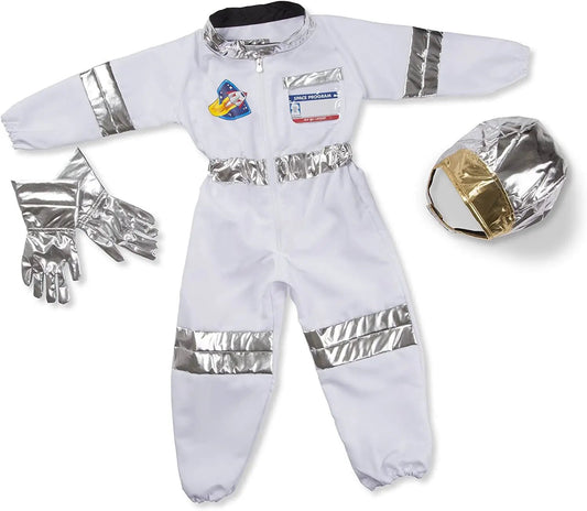 Kids Astronaut Costume Set – 4 - Piece Space Suit with Helmet, Gloves and ID Card for Boys and Girls - enkajihomestore