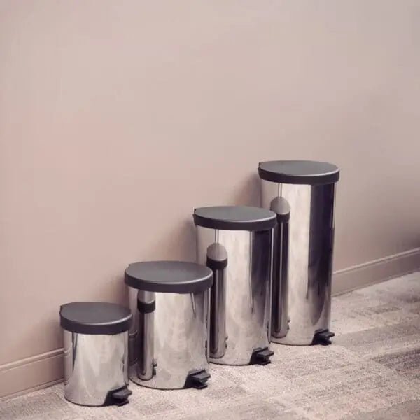 Mirror Polish Stainless Steel Pedal Bin 30L – Soft - Close Hands - Free Waste Bin with Removable Inner Bucket - enkajihomestore