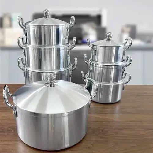 14 Piece Aluminum Sufuria Set – Non Stick Cookware Pots & Frying Pans - enkajihomestore