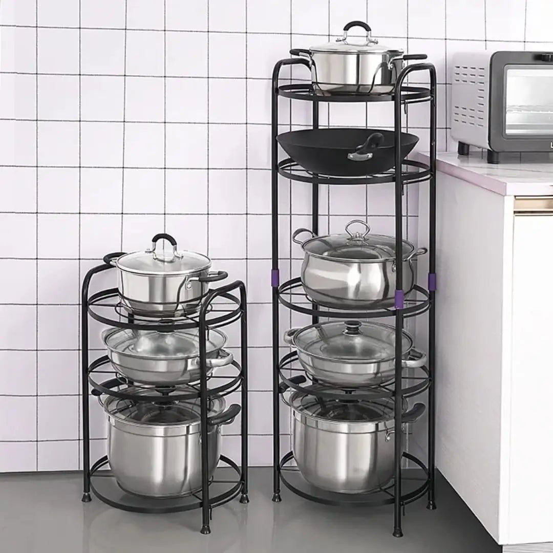 5 - Tier Pot and Pan Organizer Rack – 103cm Standing Kitchen Storage Rack for Cookware - enkajihomestore