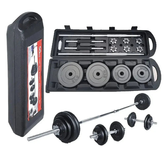 50kg Barbell and Dumbbell Set – Complete Home Weight Training Kit - enkajihomestore