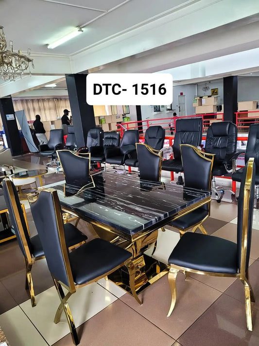 6 Seater Marble Dining Table Set – Modern Luxury Dining Room Furniture - enkajihomestore