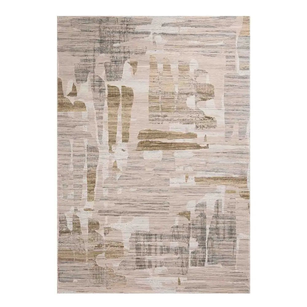 Abstract Modern Area Rug 160×230cm – Contemporary Distressed Pattern Floor Rug in Warm Neutral Tones - enkajihomestore