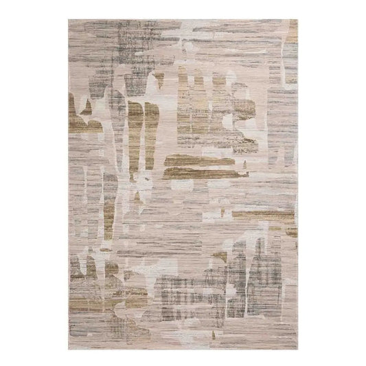 Abstract Modern Area Rug 160×230cm – Contemporary Distressed Pattern Floor Rug in Warm Neutral Tones - enkajihomestore