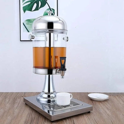 Acrylic Juice Dispenser with Stainless Steel Stand and Cover - enkajihomestore