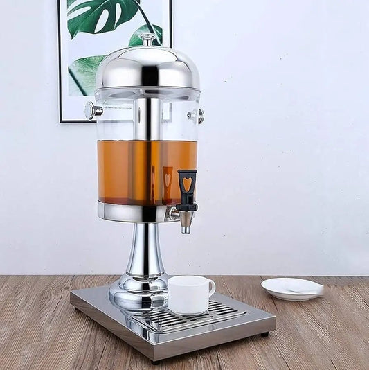 Acrylic Juice Dispenser with Stainless Steel Stand and Cover - enkajihomestore