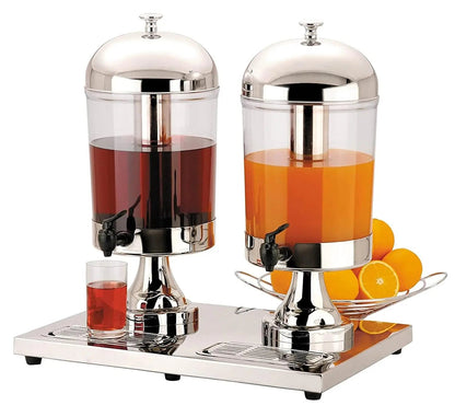 Acrylic Juice Dispenser with Stainless Steel Stand and Cover - enkajihomestore