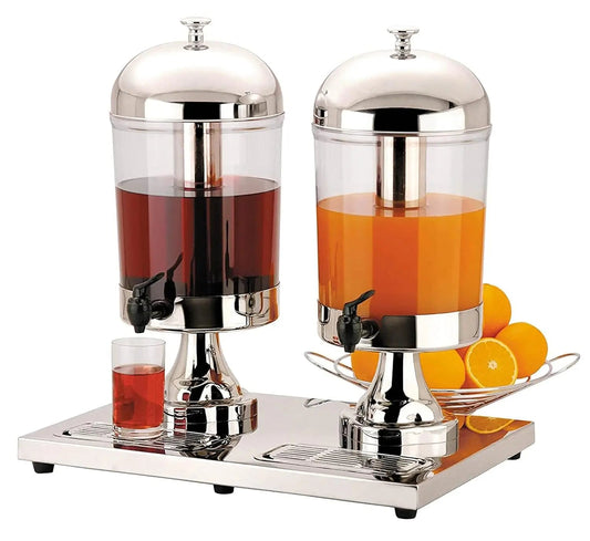 Acrylic Juice Dispenser with Stainless Steel Stand and Cover - enkajihomestore
