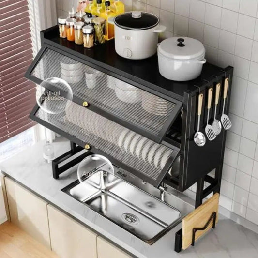 Compact Dish Drying Rack with Drain Tray – Space - Saving Kitchen Organizer - enkajihomestore