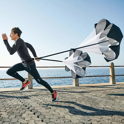 Dual Speed Resistance Running Parachute – Heavy - Duty Sprint Training Chute with Shoulder Harness for Maximum Drag - enkajihomestore