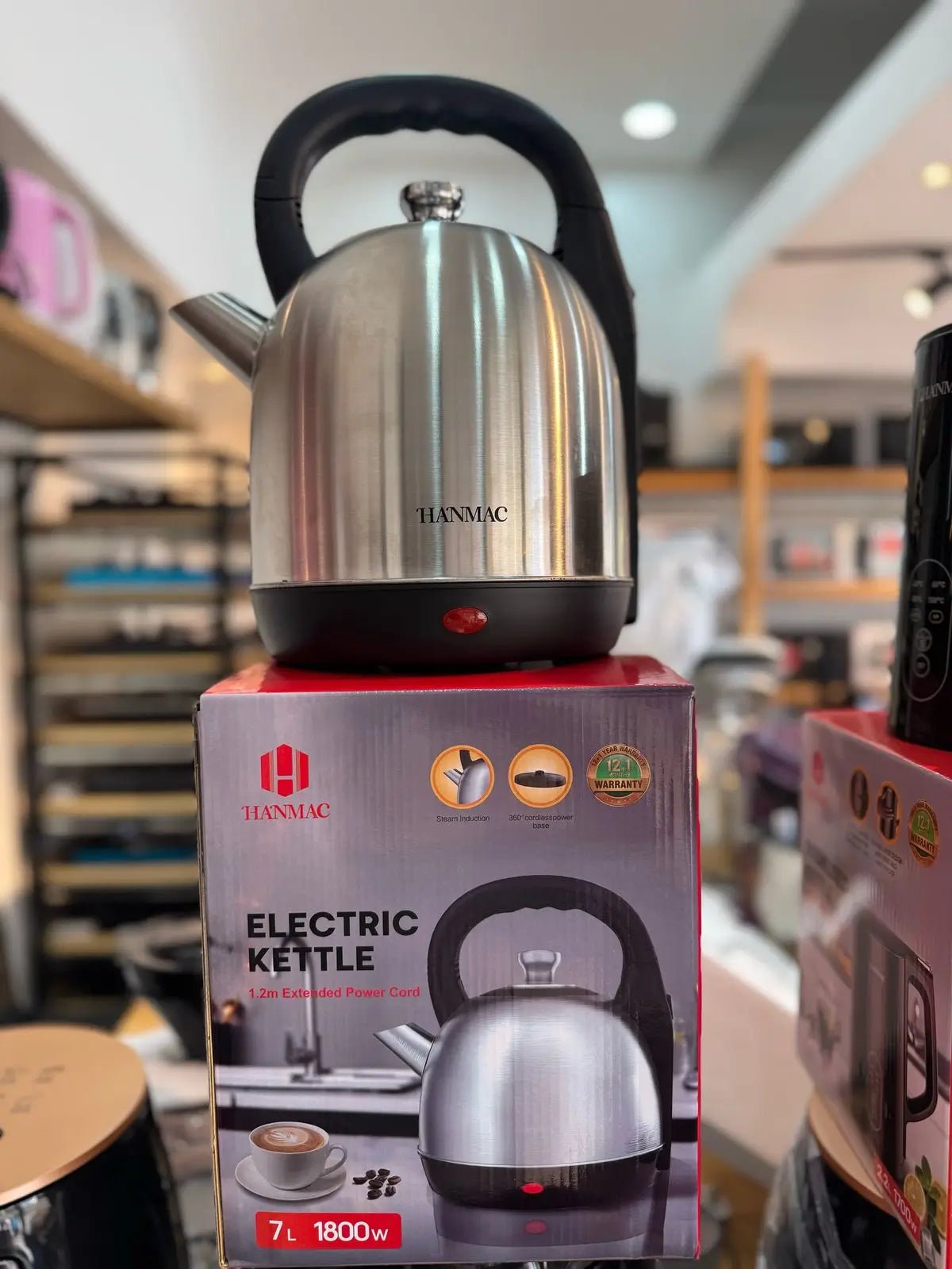 Electric Kettle 7L 1800W – Stainless Steel Cordless Kettle with Steam Induction - enkajihomestore
