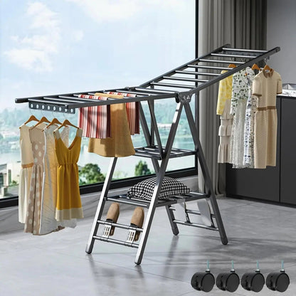 Free Standing Clothes Drying Rack – Foldable Multi - Layer Laundry Organizer - enkajihomestore