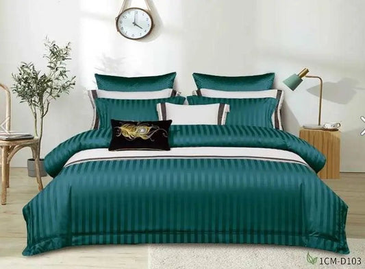 Hotel Satin Stripe Duvet Cover Set - enkajihomestore