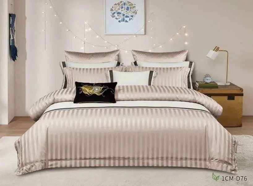 Hotel Satin Stripe Duvet Cover Set - enkajihomestore
