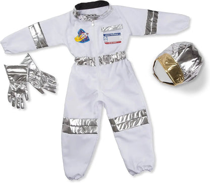 Kids Astronaut Costume Set – 4 - Piece Space Suit with Helmet, Gloves and ID Card for Boys and Girls - enkajihomestore