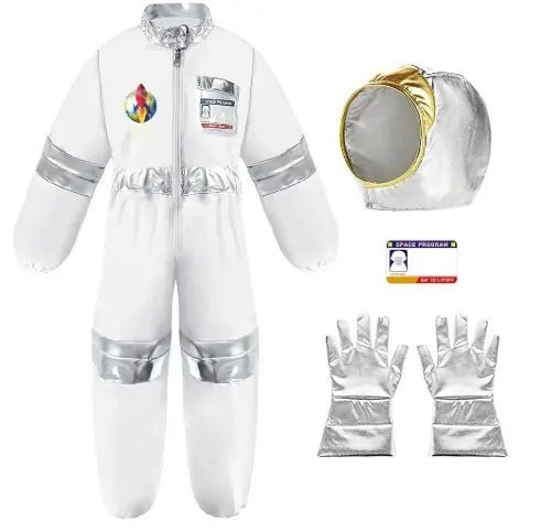 Kids Astronaut Costume Set – 4 - Piece Space Suit with Helmet, Gloves and ID Card for Boys and Girls - enkajihomestore