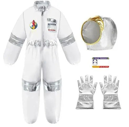 Kids Astronaut Costume Set – 4 - Piece Space Suit with Helmet, Gloves and ID Card for Boys and Girls - enkajihomestore