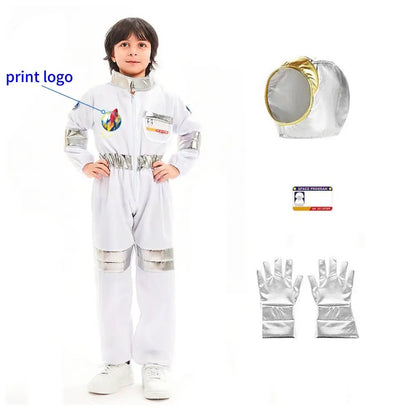 Kids Astronaut Costume Set – 4 - Piece Space Suit with Helmet, Gloves and ID Card for Boys and Girls - enkajihomestore