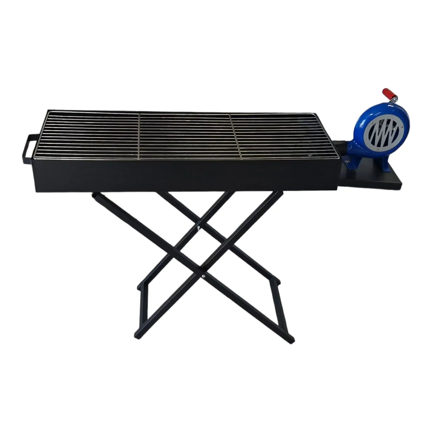Large Charcoal BBQ Grill with Hand Blower – Folding X - Stand Outdoor Barbecue Grill - enkajihomestore