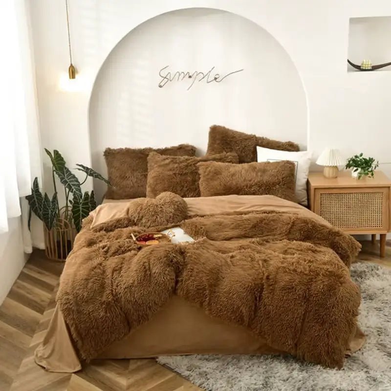 Luxury Fluffy Fleece Duvet Set - enkajihomestore