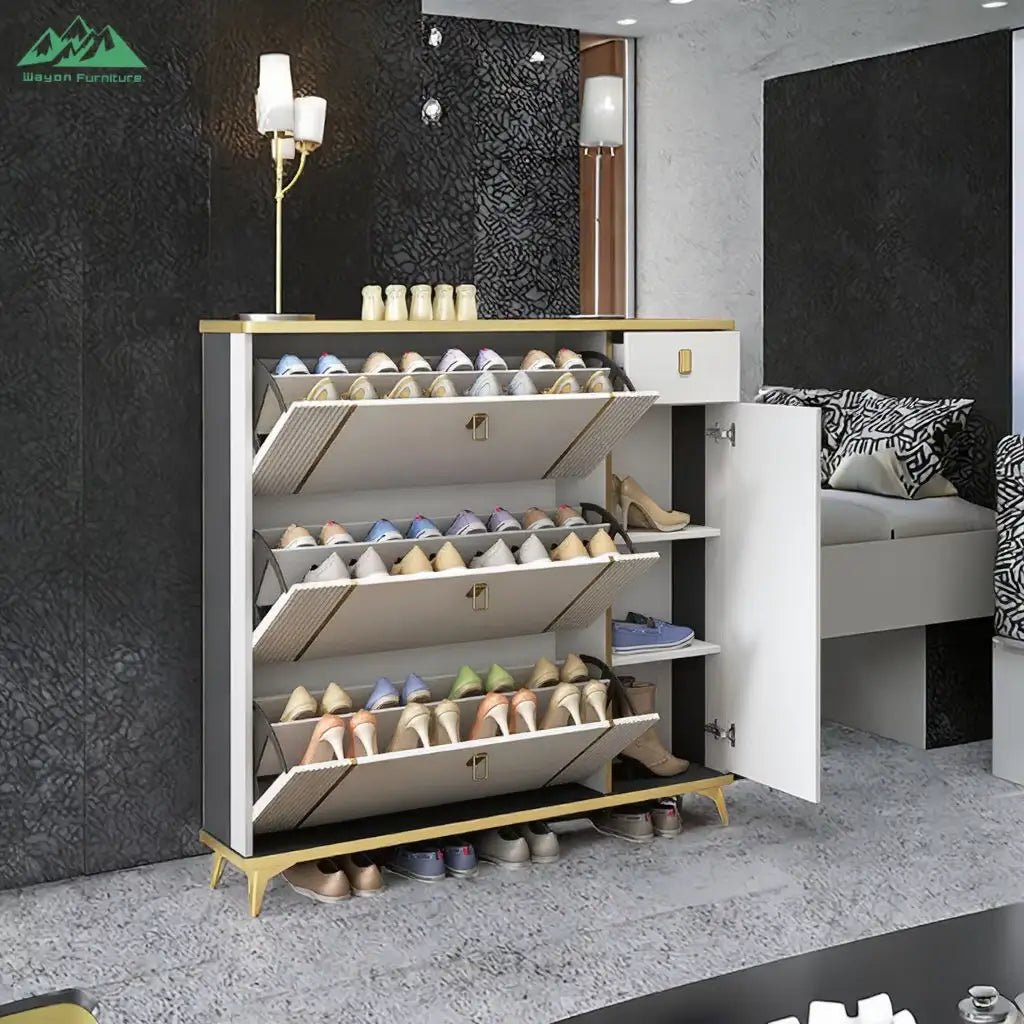 Modern Shoe Rack Cabinet – 120 × 100 × 24 cm Space Saving Shoe Organizer - enkajihomestore