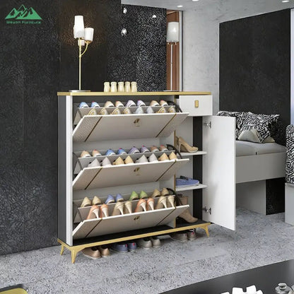 Modern Shoe Rack Cabinet – 120 × 100 × 24 cm Space Saving Shoe Organizer - enkajihomestore