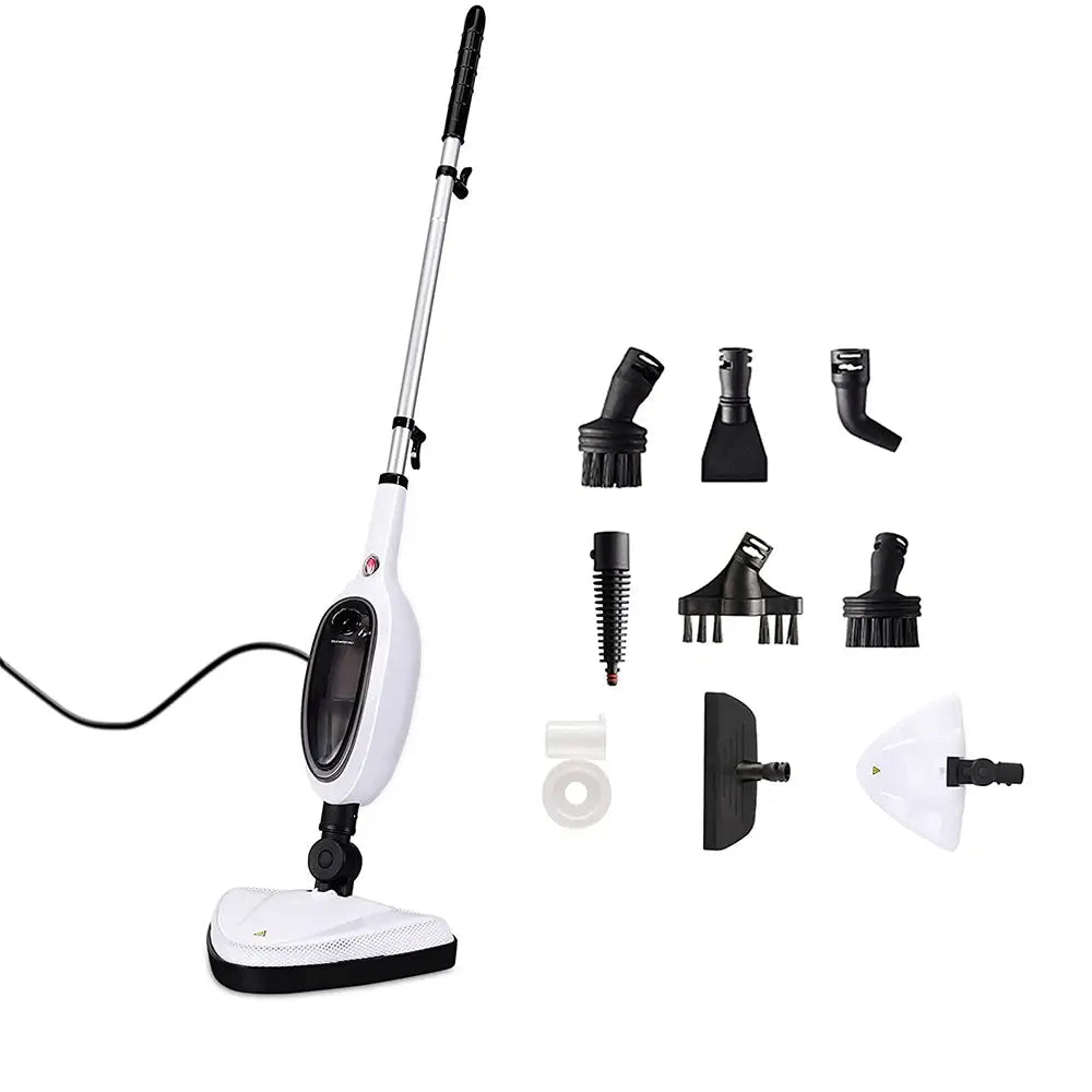 Multifunction Steam Mop with 10 Accessories 1300W– Chemical - Free Floor and Surface Steam Cleaner - enkajihomestore