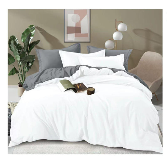 Plain Double - Sided Duvet Cover Set - enkajihomestore