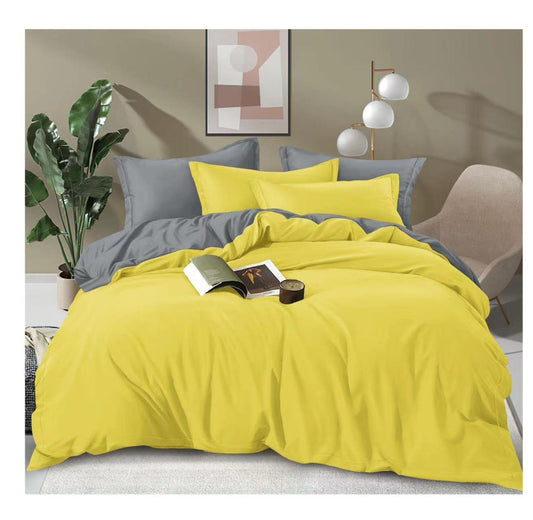 Plain Double - Sided Duvet Cover Set - enkajihomestore