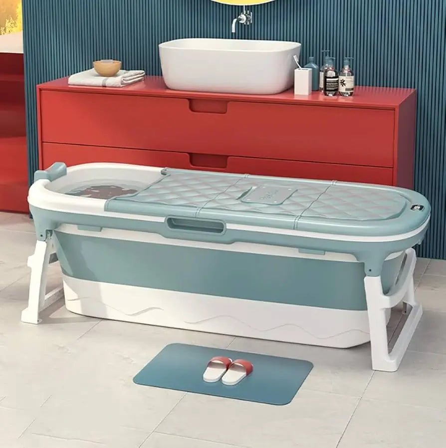 Portable Folding Bathtub for Adults – Collapsible Spa Tub with Cover - enkajihomestore