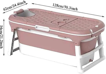 Portable Folding Bathtub for Adults – Collapsible Spa Tub with Cover - enkajihomestore