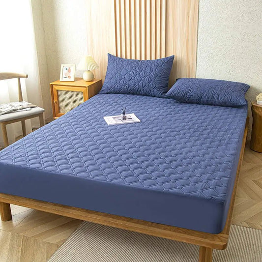 Quilted Waterproof Fitted Mattress Protector – 3 - Piece Set with Pillowcases - enkajihomestore