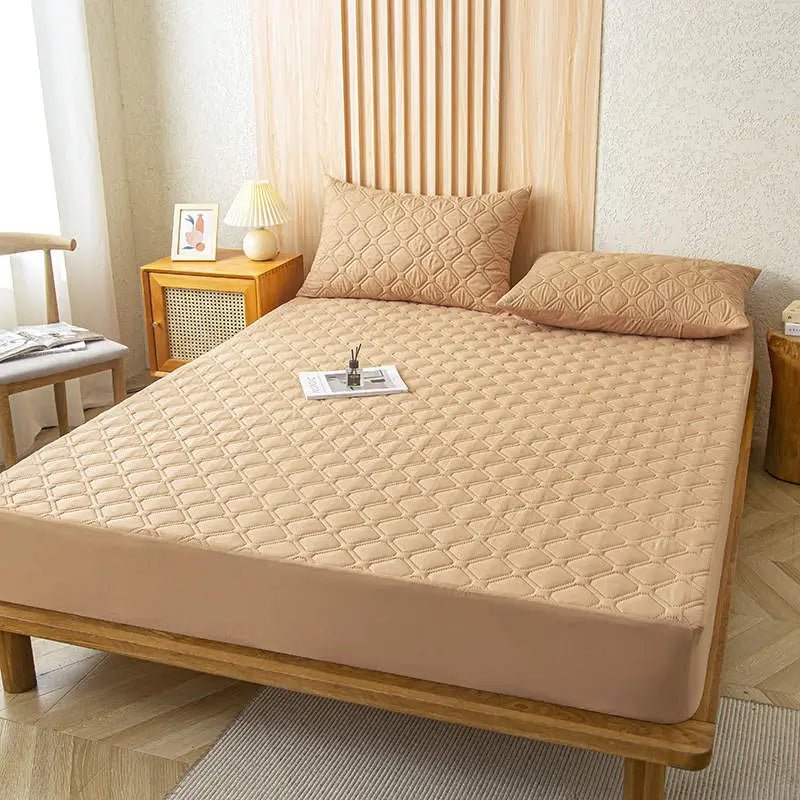Quilted Waterproof Fitted Mattress Protector – 3 - Piece Set with Pillowcases - enkajihomestore