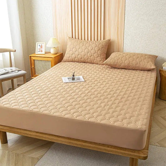 Quilted Waterproof Fitted Mattress Protector – 3 - Piece Set with Pillowcases - enkajihomestore