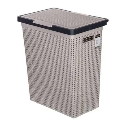 Rattan - Style Flip - Top Laundry Basket with Lid – Ventilated Woven Hamper for Bedroom and Bathroom - enkajihomestore