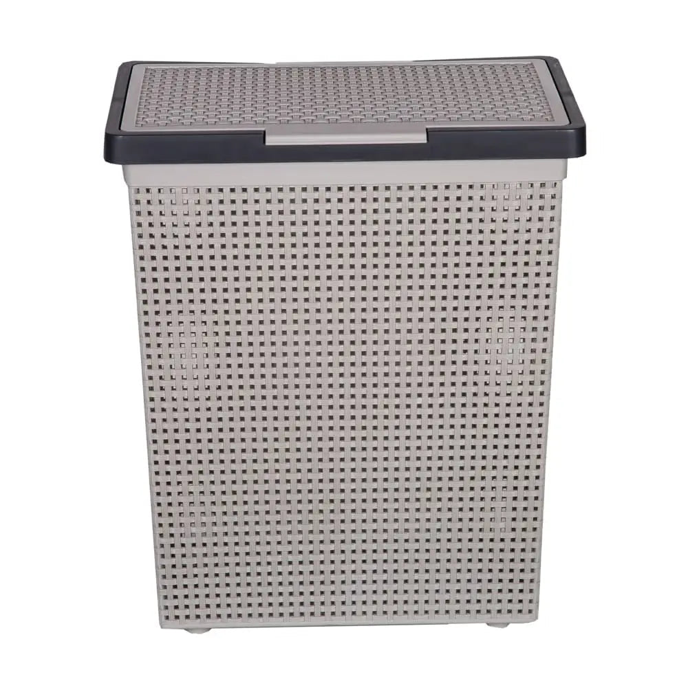 Rattan - Style Flip - Top Laundry Basket with Lid – Ventilated Woven Hamper for Bedroom and Bathroom - enkajihomestore