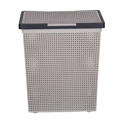 Rattan - Style Flip - Top Laundry Basket with Lid – Ventilated Woven Hamper for Bedroom and Bathroom - enkajihomestore