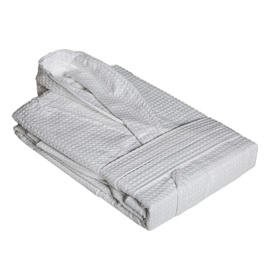 Waffle Weave Bath Robe – Lightweight Absorbent Unisex Dressing Gown with Shawl Collar and Tie Belt - enkajihomestore